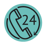 phone 24 hours icon