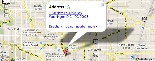 icon of google maps with IDB Global address